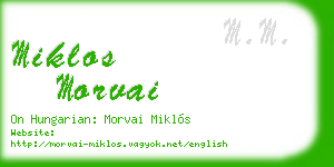 miklos morvai business card